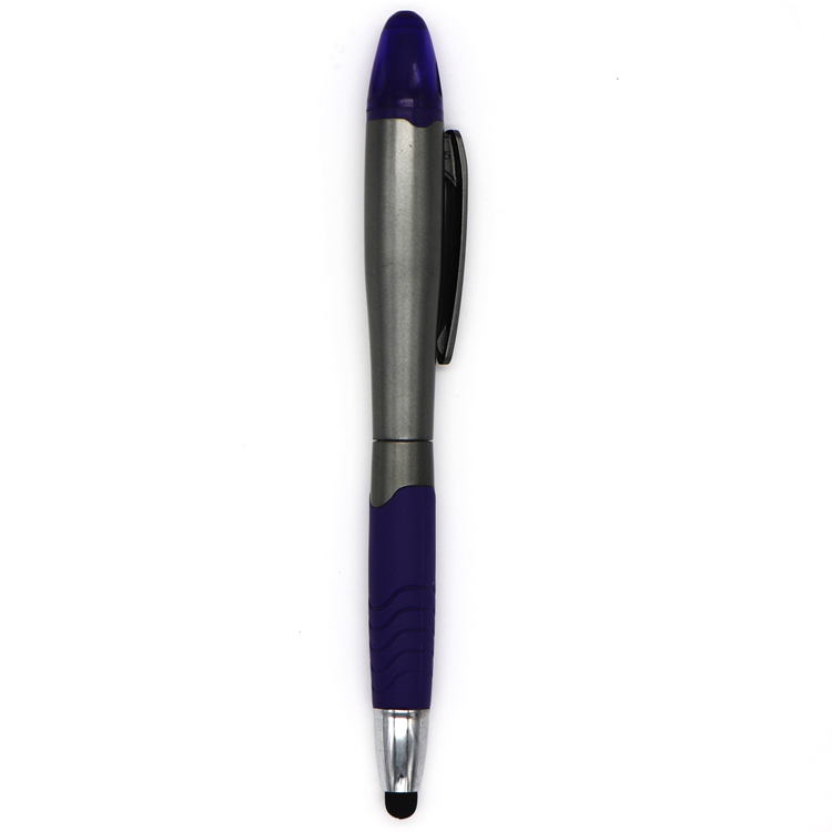 Multifunctional double-end highlighter touch screen ballpoint pen